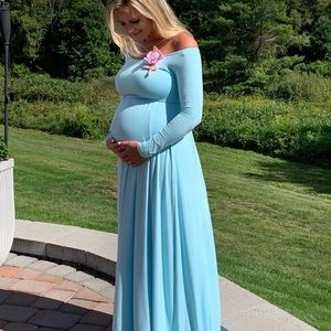 PinkBlush Blue Maternity Dress